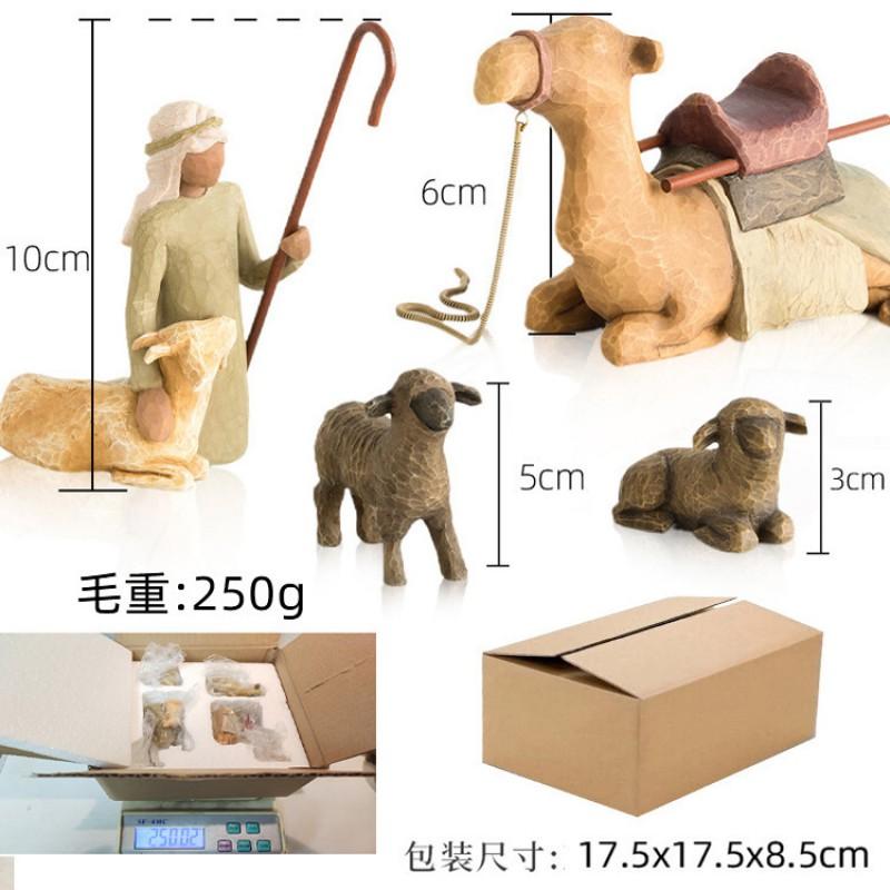 Resin Nativity Scene Set Christmas Tabletop Decoration 20-Piece Figurine Collection With Manger Stable