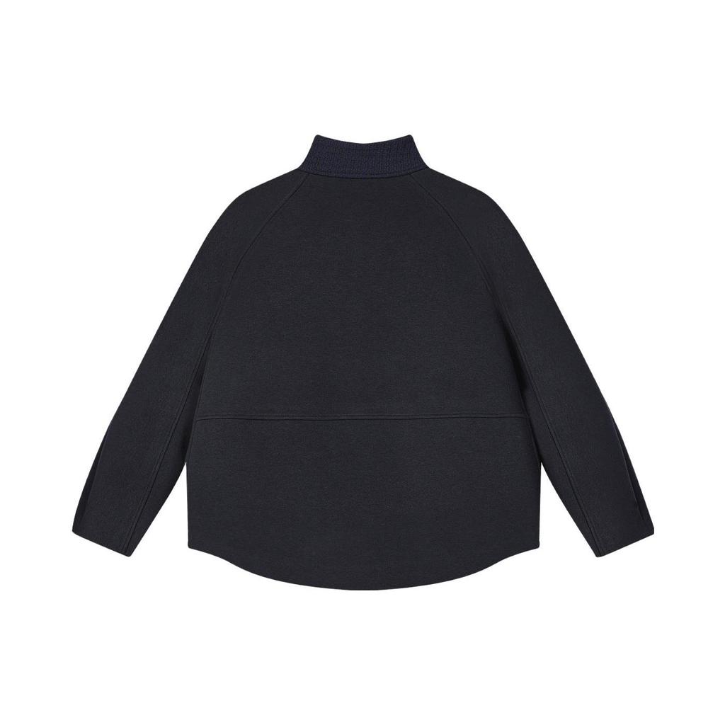 Fila Emerald Solid Color Stand Collar Casual Loose Knit Jacket Women Jackets Sky-Blue F11W414701F-NV