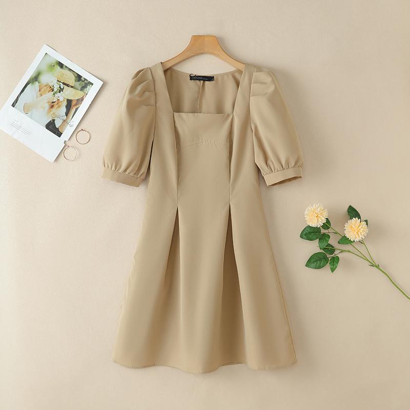 ZANZEA Summer Square Collar Short Sleeve Casual Short Dress