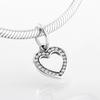 Voguish Stylish  Sterling Color Dramatic White Enamel Heart Golden Beads Fit Original Charm Wrist Bracelet Jewelry MakingFashion Charm