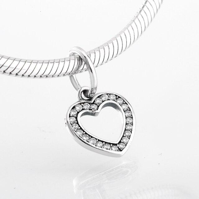 Voguish Stylish Sterling Color Dramatic White Enamel Heart Golden Beads Fit Original Charm Wrist Bracelet Jewelry MakingFashion Charm