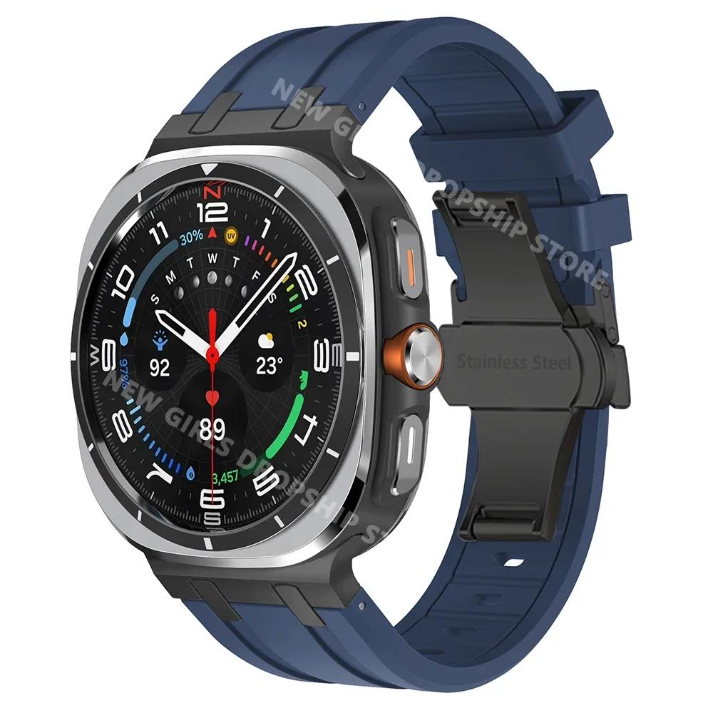 AP Silicone Loop Strap for Samsung Galaxy Ultra 47mm Luxury Men Sports Band for Samsung Galaxy Ultra Butterfly Buckle Watchband