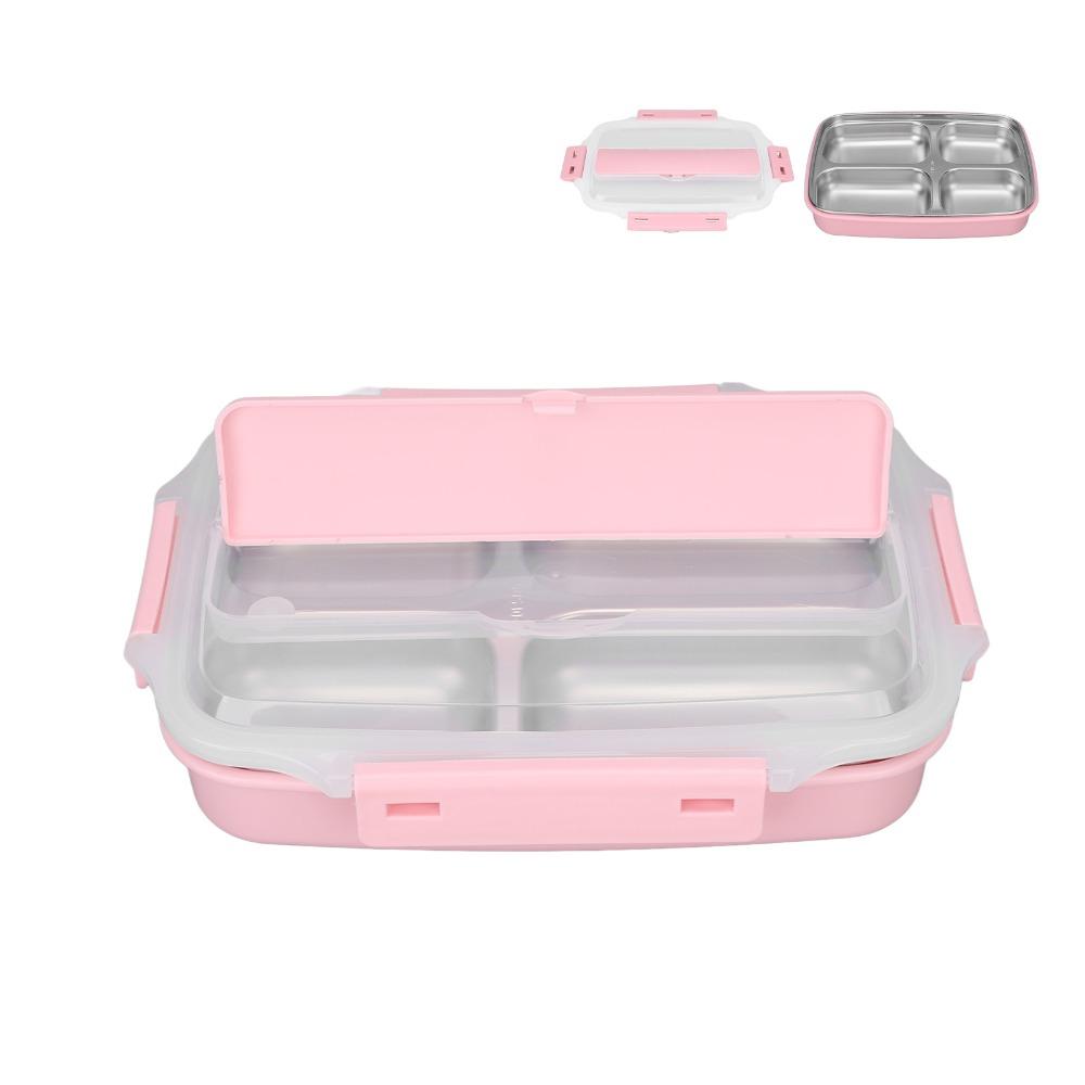 1.2L Insulated Lunch Box 4 Compartment Food Storage Container Cute Bento Lunch Box  For Camping