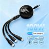 100W 3-in-1 Micro Data USB Type-C Type C Fast Charger Cable For New Bentley Flying Spur ContinentalGTBentaygaMulsanneAccessories