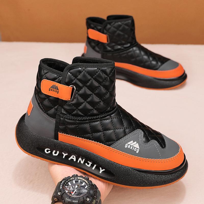 Men's shoes autumn and winter new velvet thickened snow boots non-slip high-top fashion trendy shoes men's cold-proof casual large cotton shoes