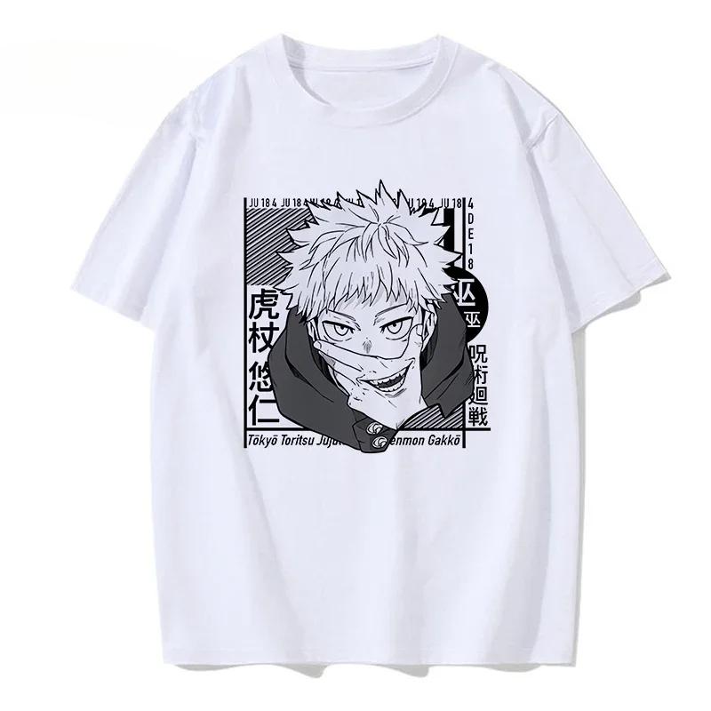 Tshirt Manga Japanese Anime Jujutsu Kaisen T Shirt Gojo Satoru Tops Yuji Itadori Graphic Tees Cool  T-shirt 90s Women Clothes