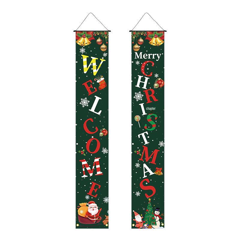 Christmas Nutcracker Couplets Door Curtain Flags | Festive Porch Decor