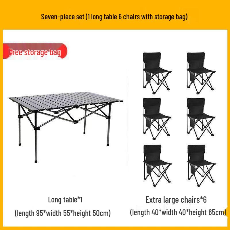 Portable Outdoor Folding Table and Chair Set - Perfect for Camping, Picnic, Patio, and BBQ