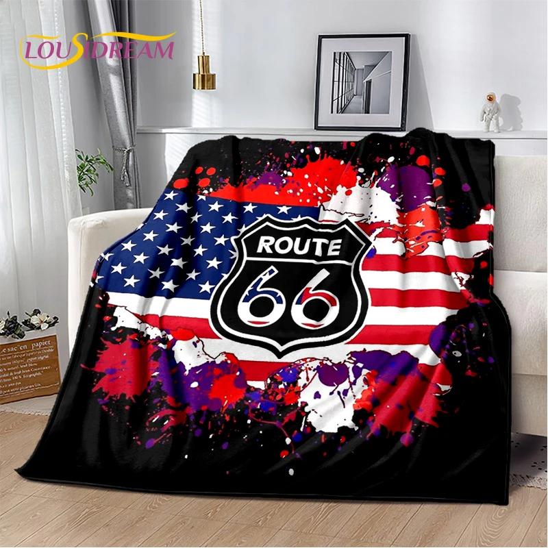 Retro Amerika Historische Route 66,Mother Road,mãe Estrada Deken,Zachte Worpdeken voor Thuis Slaapkamer Bed Sofa Picknick Kind Cadeau