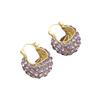 High-end and Elegant Purple Full-diamond Stud Earrings with Blue Ear Clasps - A Classic and Versatile Accessory for All Occasions.