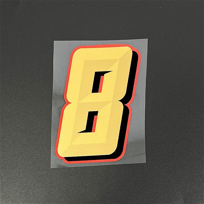 1pc Gold Number 0 To 9 Motorcycles Stickers Waterproof for Motorcycle Fairing Fuel Tank Helmet Car Window Universal Vinyl Decal