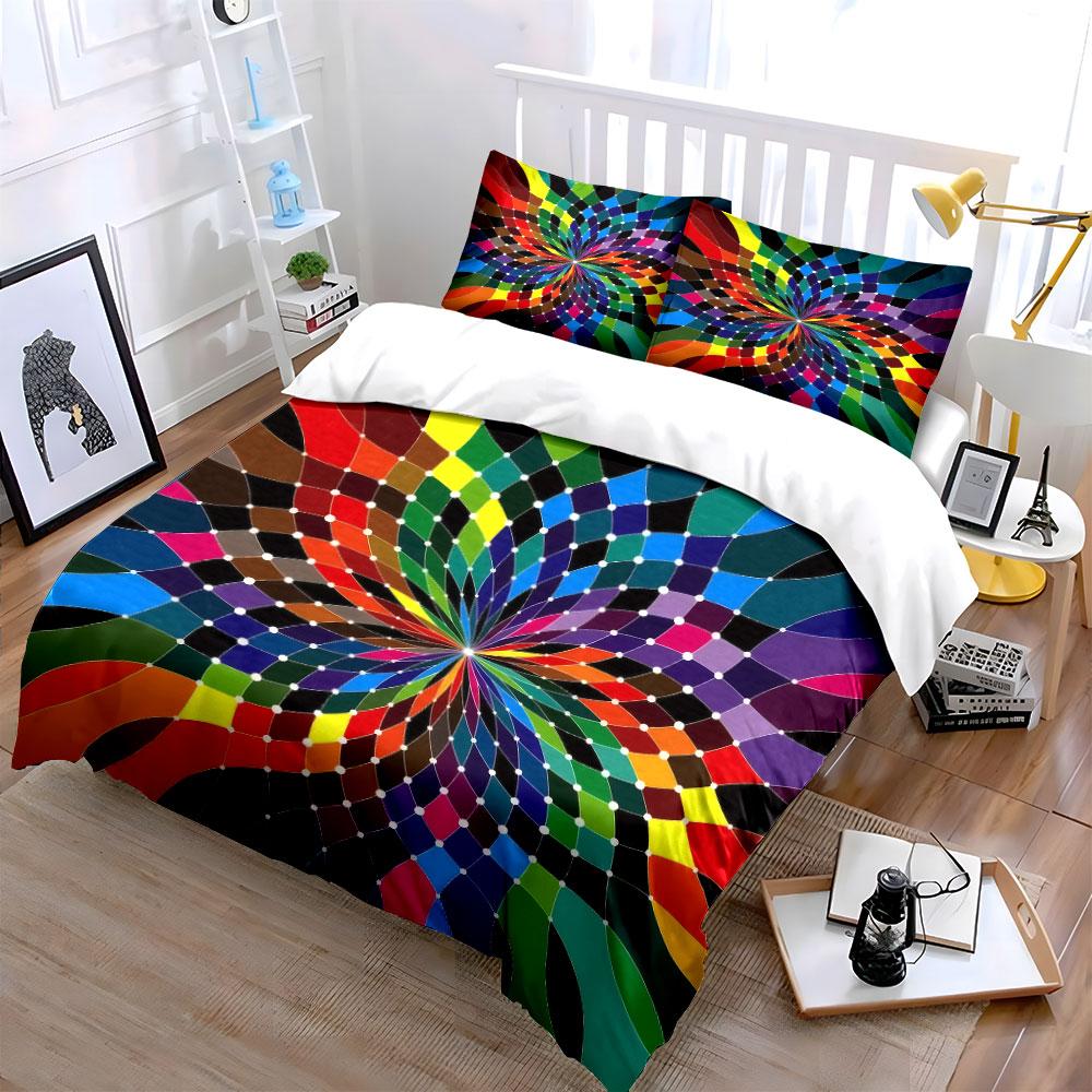 Colorful Abstract Art Decor Set Soft Comfortable Duvet Cover Bedding Set Included 1*Duvet Cover & 2*Pillowcases, Gift