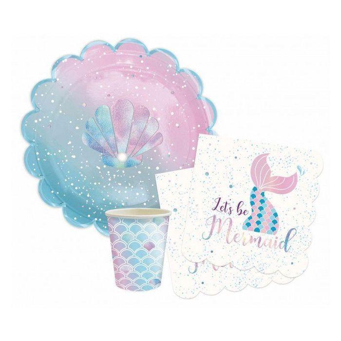 Gobelets en carton - SCRAPCOOKING PARTY - Sirène - Multicolore - 25 cl - 3 kits de 8 gobelets