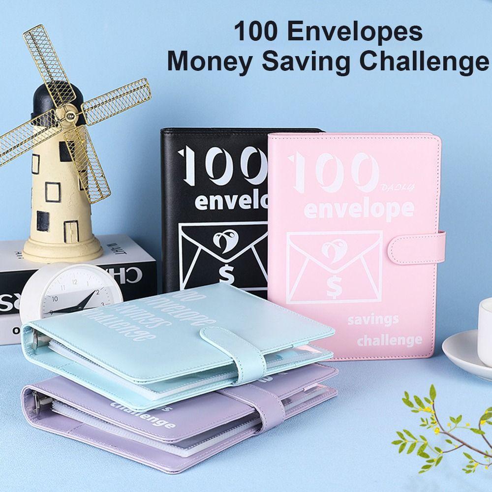 

PU Envelope Challenge Binder A5 Budget Binder New 100 Envelopes Money Saving Challenge Lovers синій