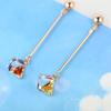 1 Pair Women Fashion Long Dangle Rhinestone  Earrings Eardrops Jewelry for Wedding