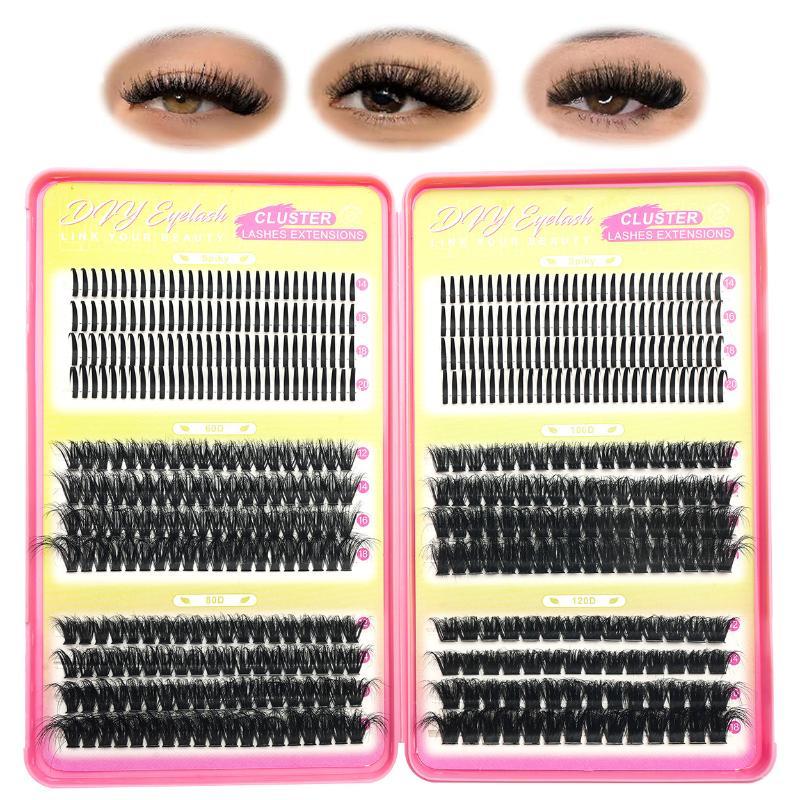 Spiky Cluster Lashes Individual 100D 150D 200D Thick Eyelash Extensions for Home DIY Lash Extension Kits