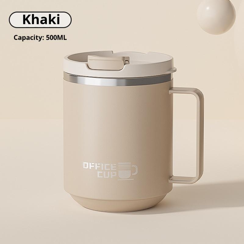 

480ML Stainless Steel Coffee Cup Double Wall Insulated Mug With Handle Keeps Cold and Heat Thermal Mug Leak-proof Drinking Cup 480ML хаки