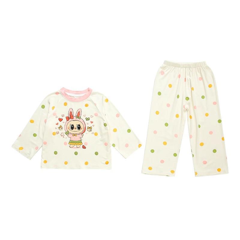 Girls' La Bu Bu Modal Pajama Set - Long Sleeve, Spring/Fall 2025, for Children & Babies, Air Conditioning Homewear.