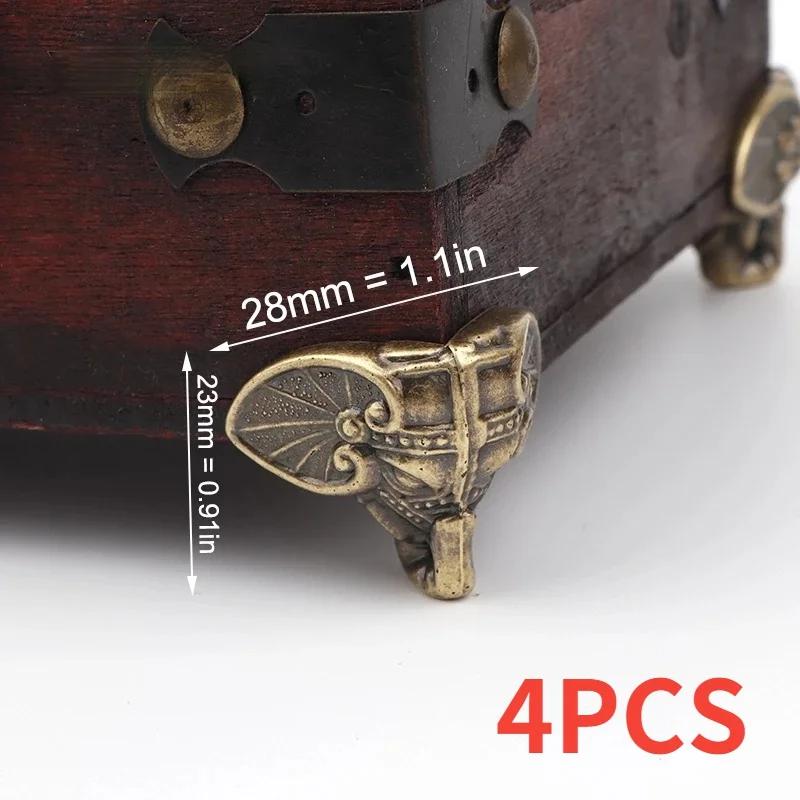 4 PZ Elefante Antico Vintage Bronzo Scatola Gioielli Scatola di Legno Decorativa Piedi di Protezione Gamba Materiale Plastico Decorazione