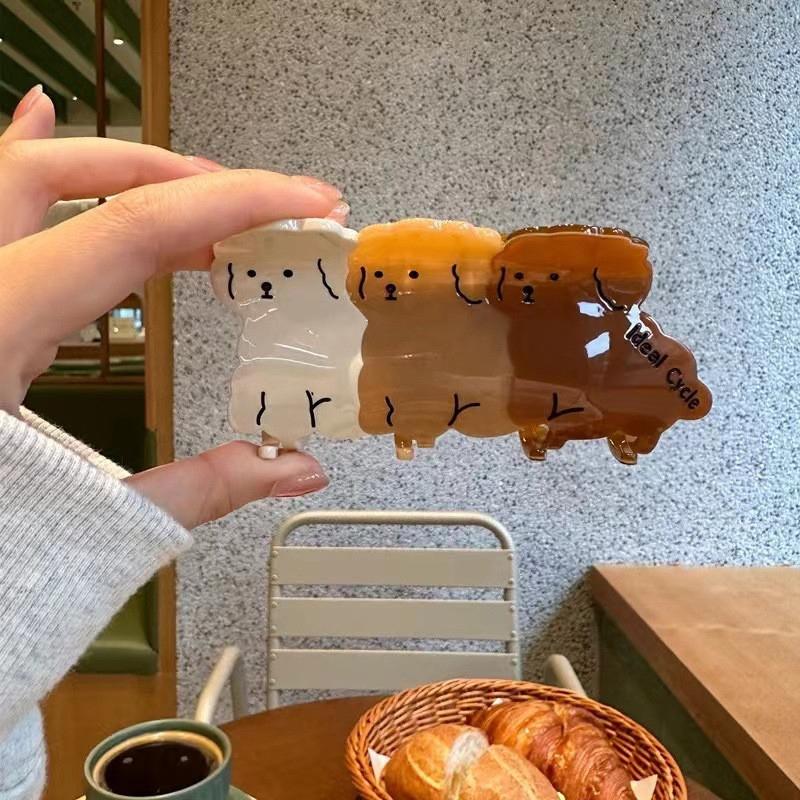 

Зажим для волос из ацетата с милыми собаками и животными для женщин и девочек, индивидуальный зажим для волос в виде краба