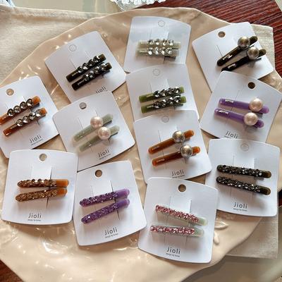 Bangs Clip Forehead Hairpin Premium Rhinestone Love Side Clip Broken Hair Edge Clip