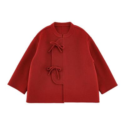Girls' New Chinese Style Wool Coat