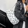 Yogodlns Simple Polka Dot Tote Bag Lightweight Nylon Handbag Women Casual Commute Shoulder Bag Large Capacity Sports Foldable Storage Bag