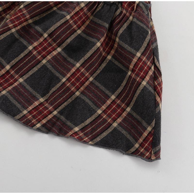 Loose Plaid Long Sleeve Shirt and Half Skirt Set Women's Versatile Turn-down Collar Wide Waist Belt 2025 Spring New