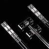 304 Stainless Steel Chopsticks & Rests Gift Set with Laser Black and White Logo