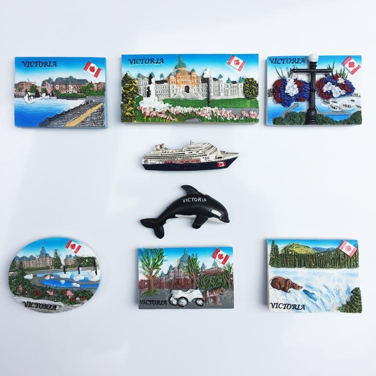 Fridge Magnet Canadian Landscape 3D Resin Handmade Craft Tourist Travel City Souvenir Collection Refrigerator Sticker