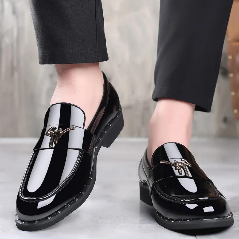 

male comfortable shoe leather fashion shoes men terse mocassini loafers black high quality casual mens luxury business 38