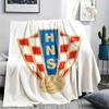 Kroatien Fußball Aufgedruckte Flanelldecke, weicher Überwurf für Schlafzimmer Sofa, waschbar, Fußballfan Artikel, tolles Geschenk.