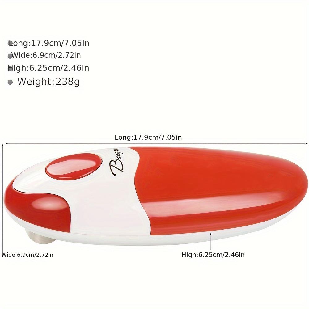 Bangrui Electric Can Opener Hands Free, Battery Operated with Smooth Edge, Red White Design, Ideal for Seniors with Arthritis,Easy Grip Kitchen Gadget