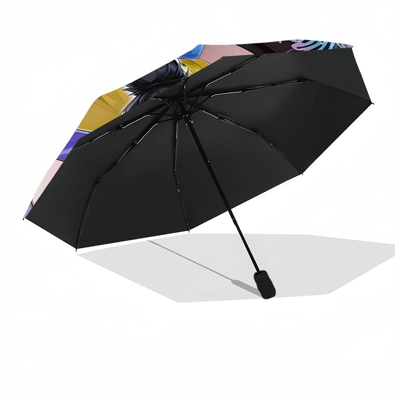 1pc Sturdy 8-Bone Auto Umbrella, Kpop Dem Umbrella, Digital Printed, Foldable Umbrella for On-the-Go Outdoor Use