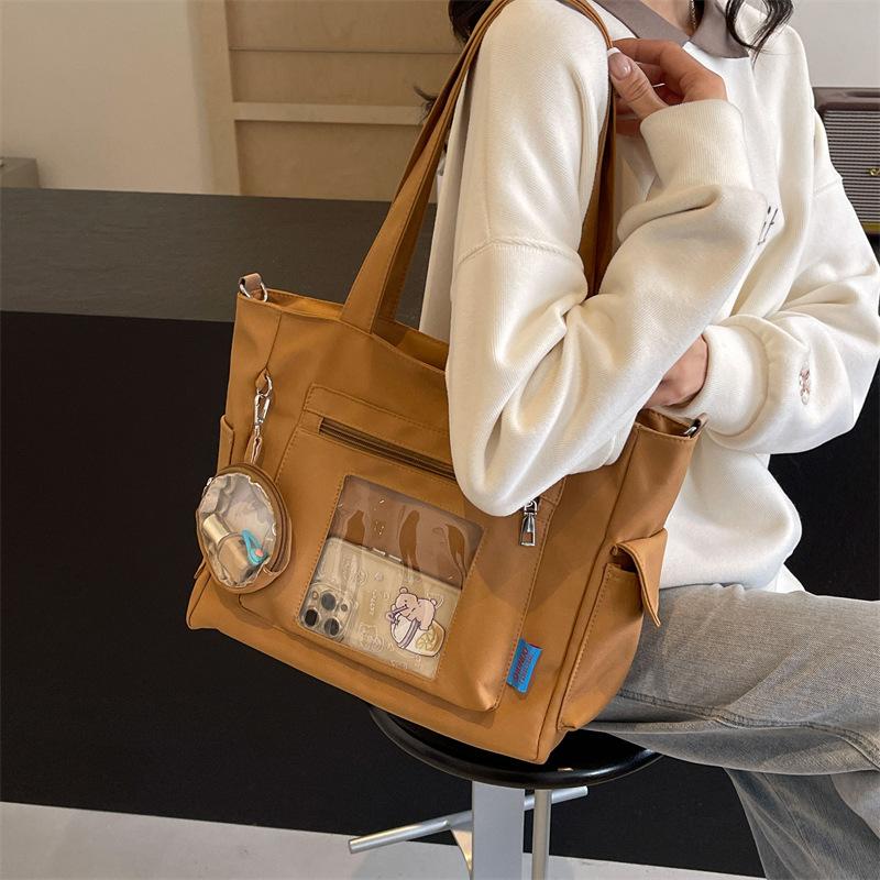 

Tote Bag Large Capacity One Shoulder Handbag Oblique Spanning Multi Pocket Canvas Bag in Stock