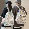 New Fashion Large Capacity Backpack Graffiti Trend Korean Style Schoolbag Ultra-light Travel Knapsacks