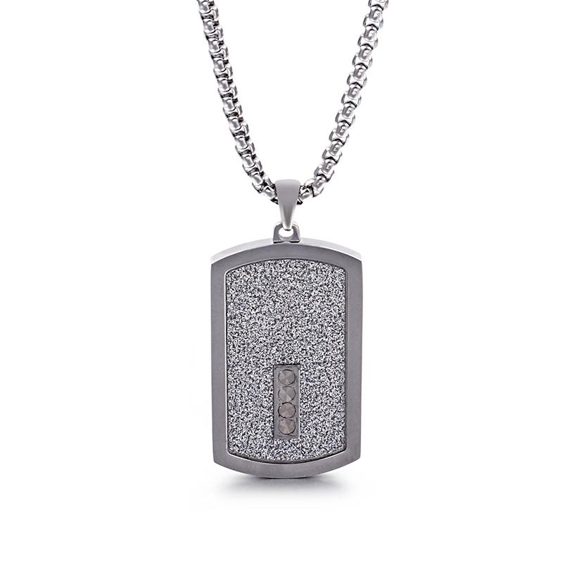 Kalen Stainless Steel Men s Engravable Pendant Fashion Hip-Hop Style Simple Necklace Jewelry Accessories 66cm