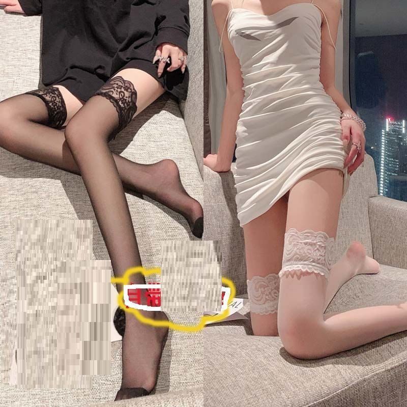 Long Tube Black Stockings Sexy Summer Thin White Knee High Thigh Black Half Pure Lace Mesh Socks Sy