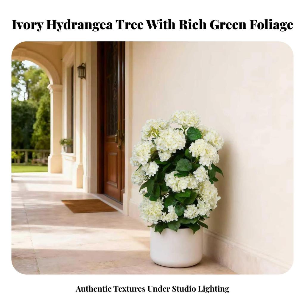 Artificial Hydrangea Tree Indoor Faux Potted Dense for Entryway