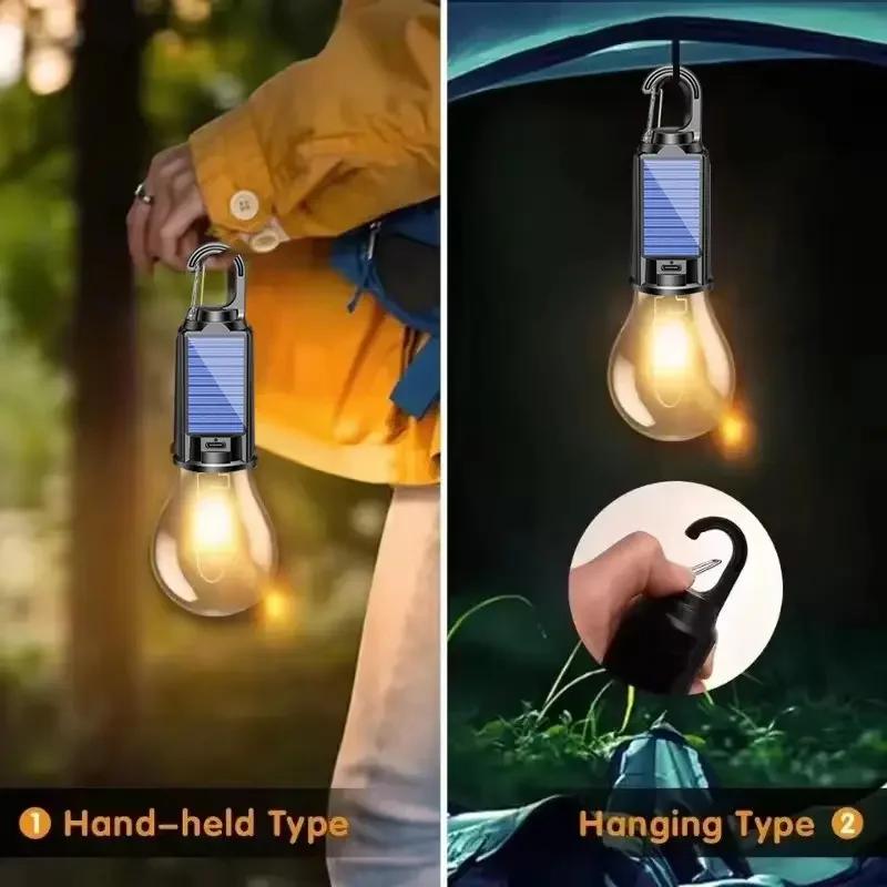 Solar Charging Decorative Light USB Charging Camping Portable Light Home Hanging Hands-free Suitable for Emergency Lighting