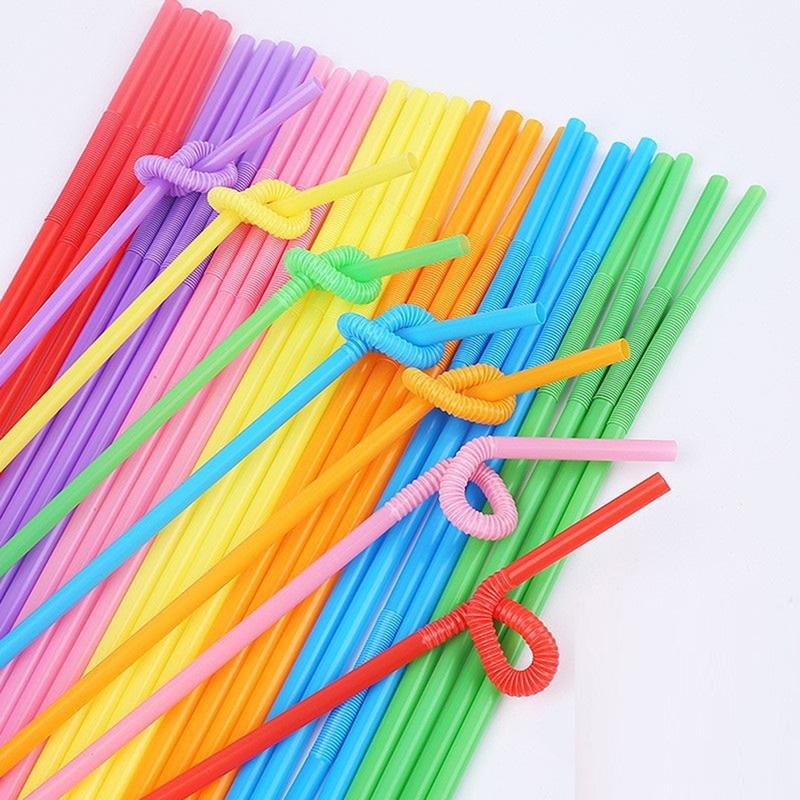 50Pcs Multicolor Kunststof Straws For Wedding Party Supplies Beverage Kitchen Cocktail Drinking Straws