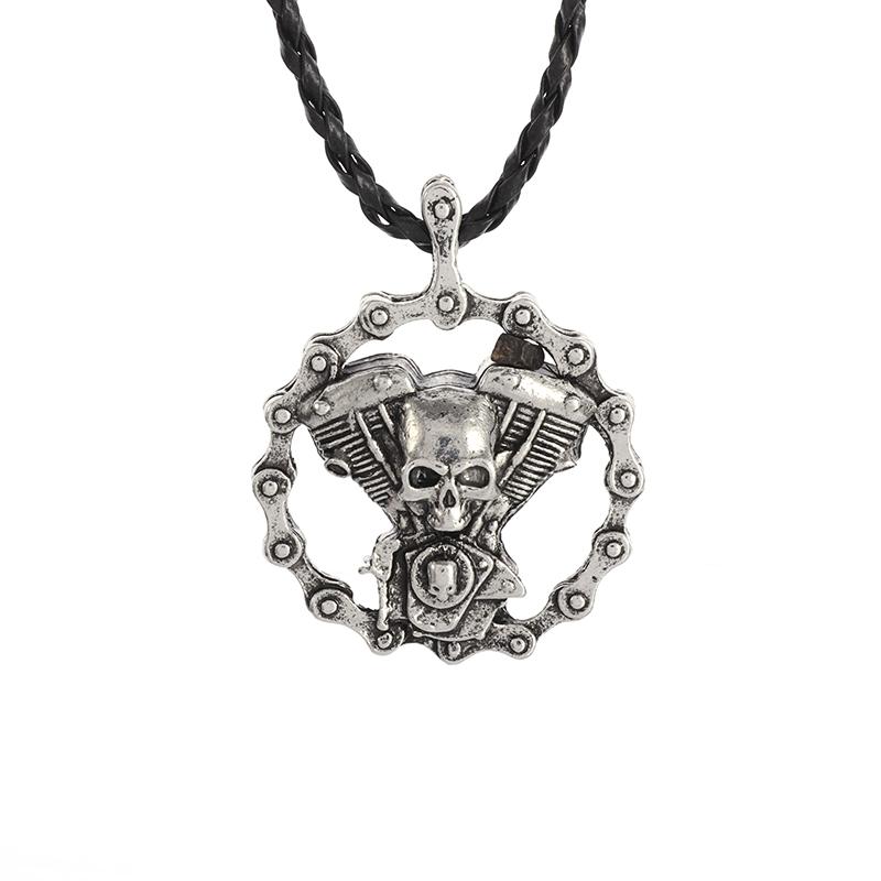 Cool Heavy Duty Skull Motorcycle Engine Chain Metal Pendant Rope Chain Men Biker Punk Rock Party Jewelry