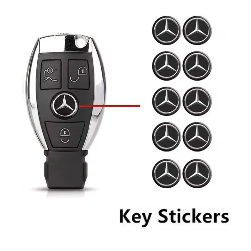 2/5pcs 14mm Car Key Emblem Logo Sticker For Mercedes Benz AMG E C A B Class GLE GLS CLS GLC CLA GLA GLK GLB W203 W204 W205 W213