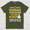 Warning Do Not Disturb The Book Reader Cotton Summer Casual Cool Loose T-Shirt