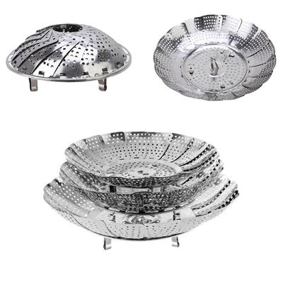 21/26/28cm RVS Stoompan Stoomrek Lade Keuken Opvouwbare Stoomkom Groente Fruit Stoommand PC679584