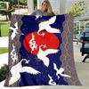 3D Classical Chinese Crane Blanket,Flannel Blanket Throw Blanket,Warm Blanket for Home Living Room Bedroom Beds Sofa Picnic Kid