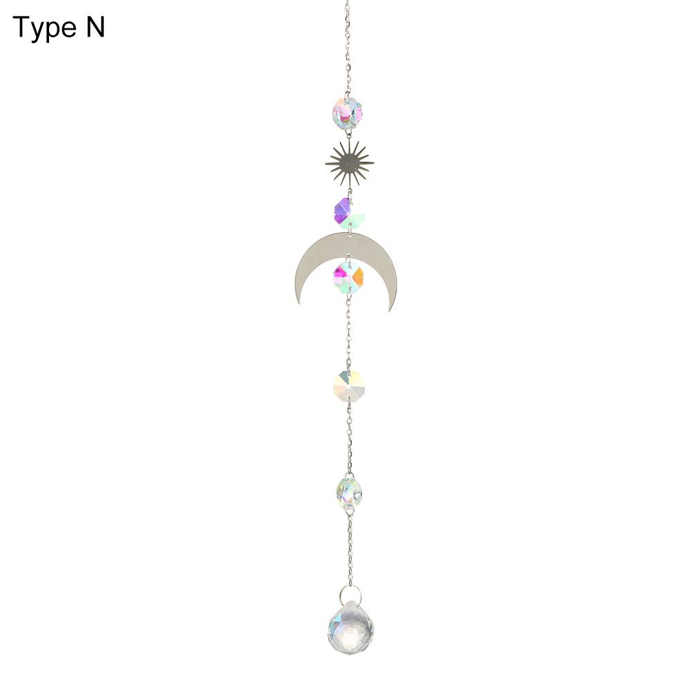 Dekoracja Zasłony Ozdoba Kryształowa Kuranty Wietrzne Gwiazda Księżyc Wiszące Pryzmaty Wisiorek Łapacz Słońca