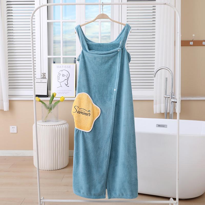 Soft Absorbent Star Coral Fleece Wearable Bath Skirt Bathrobe