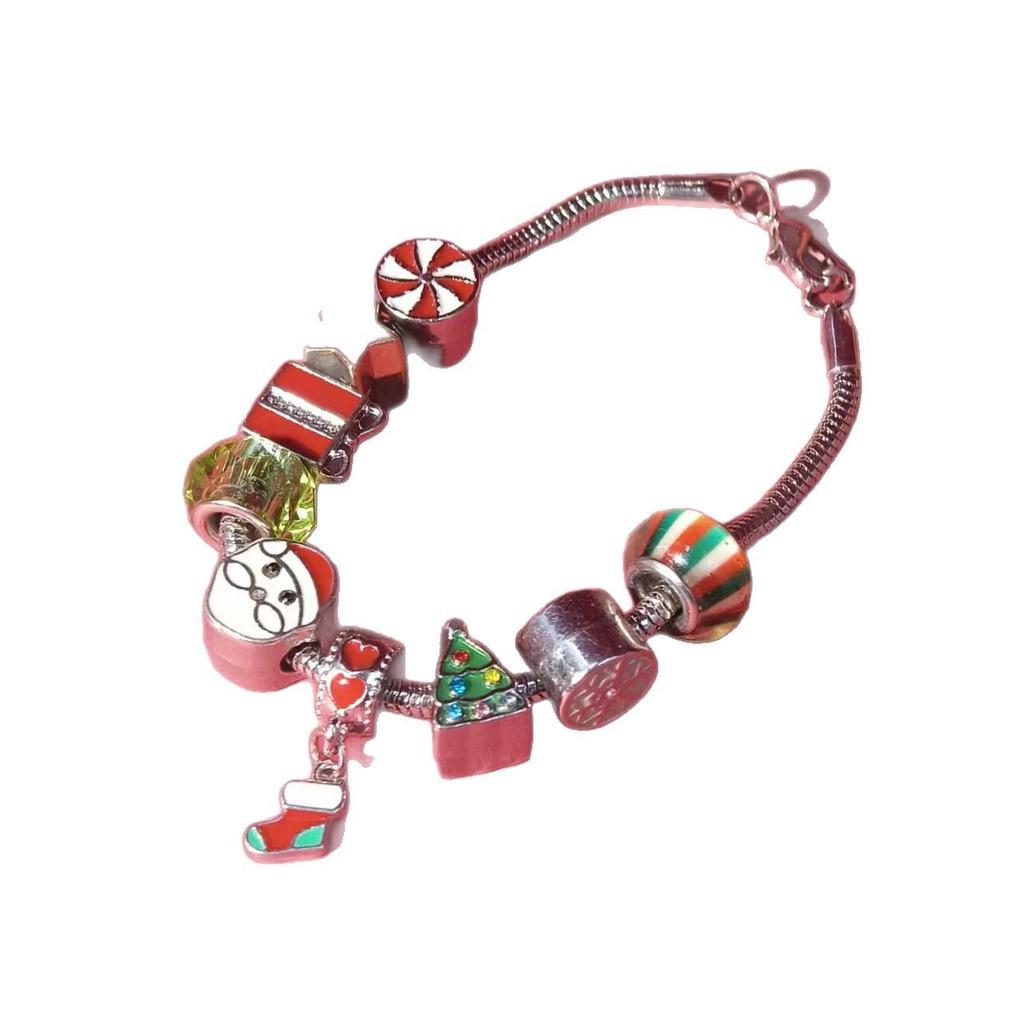 Weihnachtsmann Cartoon Perlenarmband - Europäischer & Amerikanischer Feiertagsschmuck für Frauen