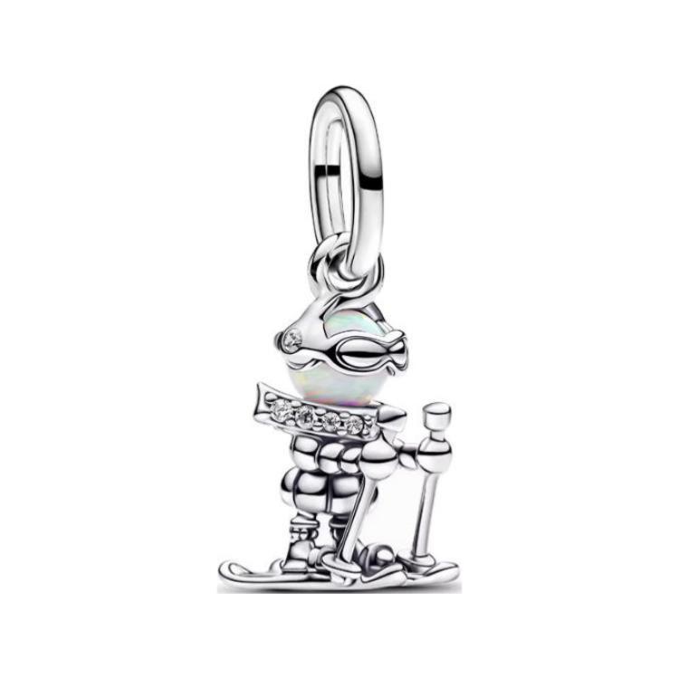 

Pandora Skiing Figure Design 925 Silver Pendant Women pendants 793514C01 Box